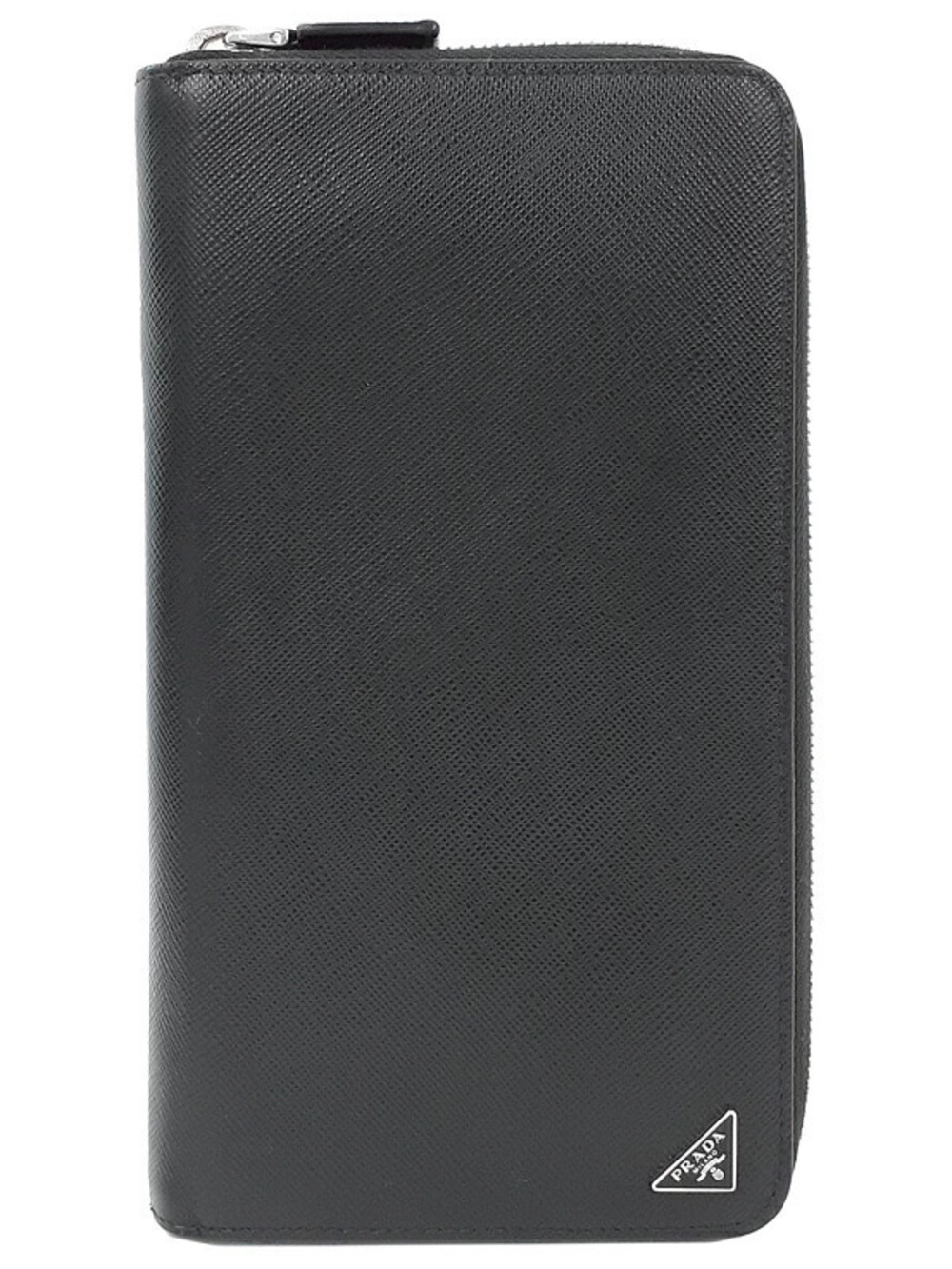 Prada Saffiano Leather Zip Around Long Wallet Round Zipper